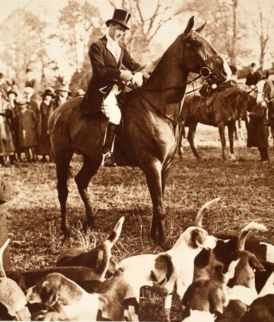 Kung Edward VIII med Beaufort-jakten, 1923 av English Photographer