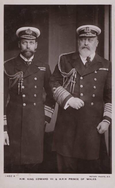 Kung Edward VII, Kung George V (s/v-foto) av English Photographer