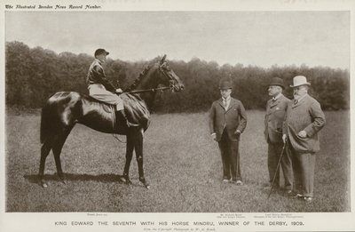 Kung Edward VII med sin häst, Minoru, vinnare av Derbyt av English Photographer