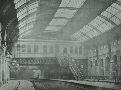 Kings Cross Station: utsikt över plattformarna, 1862 av English Photographer