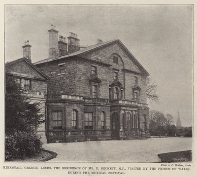 Kirkstall Grange, Leeds, bostad för Mr E Beckett, MP, besökt av prinsen av Wales under musikalfestivalen av English Photographer