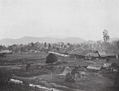 Kuala Lumpur 1884, platsen för nuvarande regeringskansli (s/v foto) av English Photographer