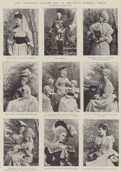 Lady Wolseleys kostymbal på Royal Hospital, Dublin av English Photographer