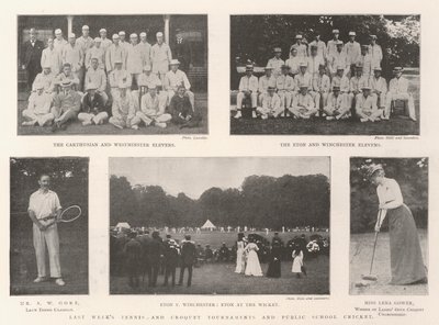 Senaste veckornas tennis- och krocketturneringar och Public School Cricket av English Photographer