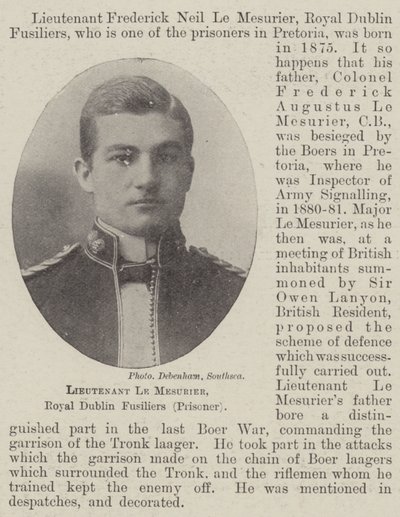 Löjtnant Le Mesurier, Royal Dublin Fusiliers (fånge) av English Photographer