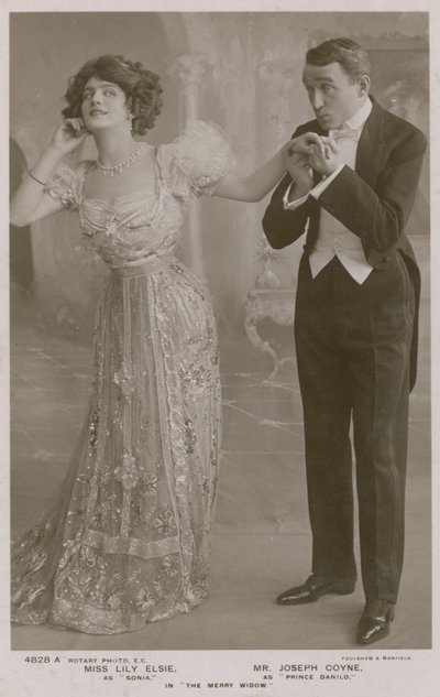Lily Elsie och Joseph Coyne i The Merry Widow av English Photographer