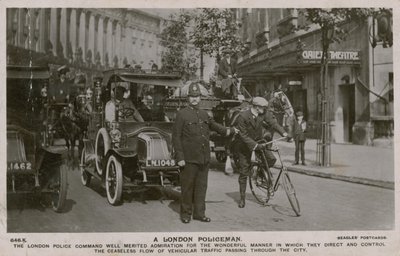 Londonpolis. Vykort skickat 4 juli 1913. av English Photographer