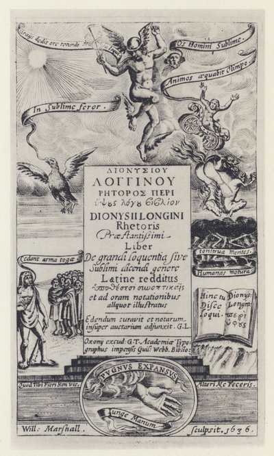 Longinus, G T för G Webb, Oxford 1636 (s/v foto) av English Photographer