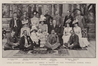 Lord Curzon som vicekung i Indien, en grupp på Viceregal Lodge, Simla av English Photographer