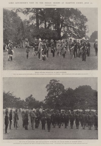 Lord Kitcheners besök hos de indiska trupperna på Hampton Court, 22 juli av English Photographer