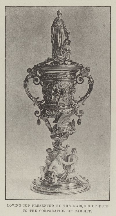 Loving-Cup presenterad av Marquis of Bute till Corporation of Cardiff av English Photographer