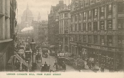 Ludgate Hill från Fleet Street, London av English Photographer