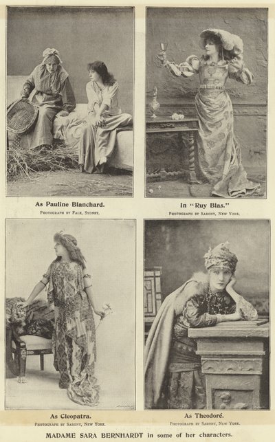 Madame Sara Bernhardt i några av sina karaktärer av English Photographer