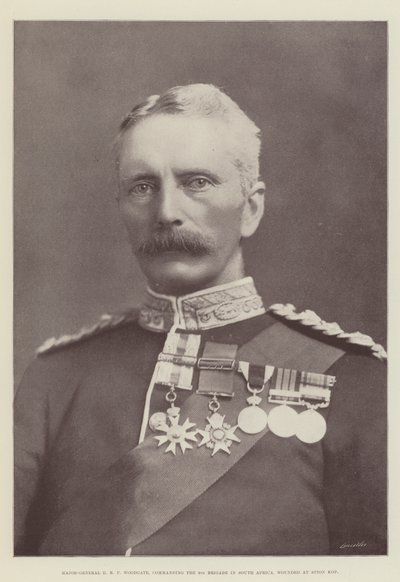 Generalmajor E R P Woodgate, befäl över 9:e brigaden i Sydafrika, skadad vid Spion Kop av English Photographer