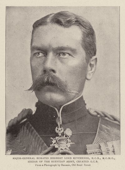 Generalmajor Horatio Herbert Lord Kitchener, KCB, KCMG, Sirdar från den egyptiska armén, skapade GCB av English Photographer