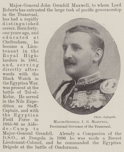 Generalmajor J G Maxwell, provisorisk guvernör i Transvaal av English Photographer