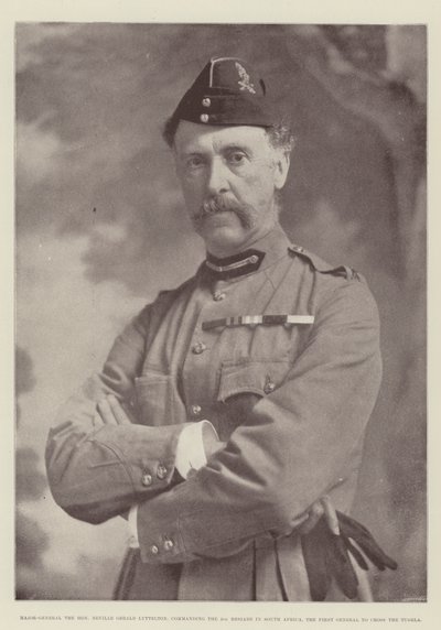 Generalmajor den ärade Neville Gerald Lyttelton, befälhavande över 4:e brigaden i Sydafrika, den första generalen att korsa Tugela av English Photographer