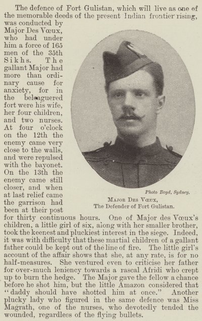 Major Des Voeux, Fort Gulistans försvarare av English Photographer