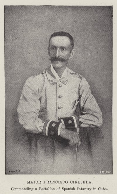 Major Francisco Cirujeda, befälhavande en bataljon av spanskt infanteri på Kuba av English Photographer