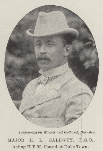 Major H L Gallwey, DSO, tillförordnad HBM-konsul vid Duke Town av English Photographer