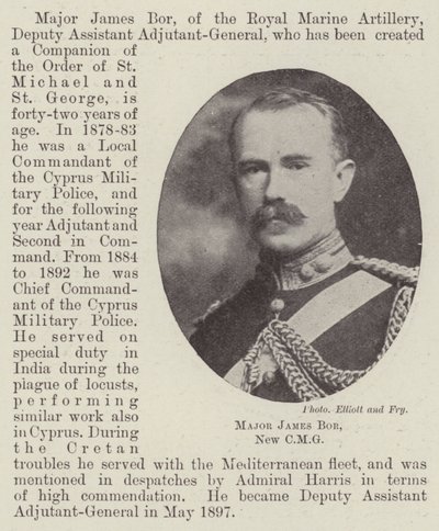 Major James Bor, ny CMG av English Photographer
