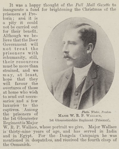 Major W R P Wallace, 1:a Gloucestershire regementet (fånge) av English Photographer