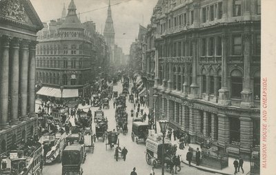 Mansion House och Cheapside, London av English Photographer