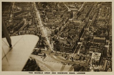 Marble Arch, Edgware Road, London, flygfoto (s/v foto) av English Photographer