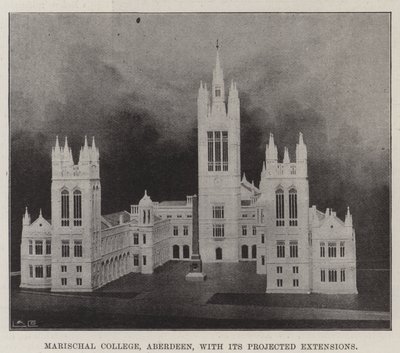 Marischal College, Aberdeen, med dess planerade förlängningar av English Photographer