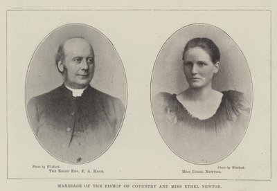 Giftermål mellan biskopen av Coventry och fröken Ethel Newton av English Photographer