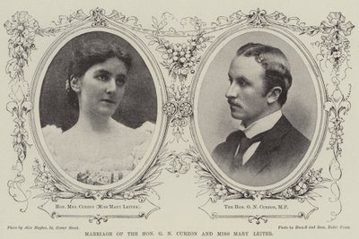 Äktenskap mellan den ärade G N Curzon och fröken Mary Leiter av English Photographer