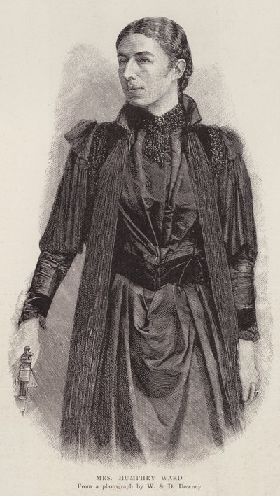 Mary Augusta Ward, engelsk romanförfattare (litho) av English Photographer