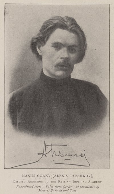 Maxim Gorkij (Alexis Pyeshkov), vägrade tillträde till den ryska kejserliga akademin av English Photographer