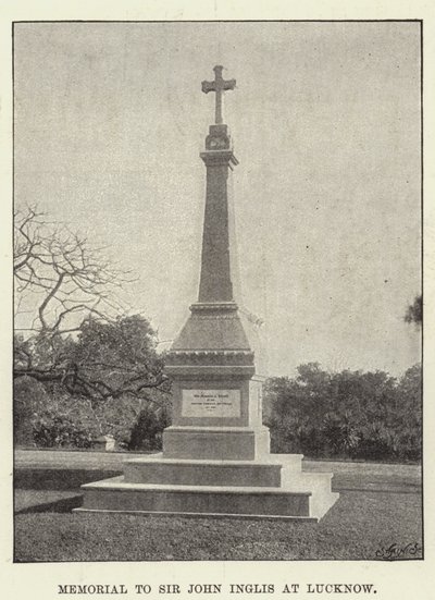 Minnesmärke till Sir John Inglis i Lucknow av English Photographer