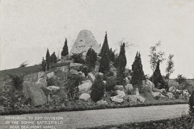 Minnesmärke över 29:e divisionen på Somme slagfält, nära Beaumont Hamel av English Photographer
