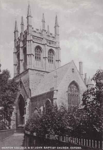 Merton College och St John Baptist Church, Oxford av English Photographer