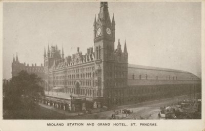 Midland Station och Grand Hotel, St Pancras, London av English Photographer