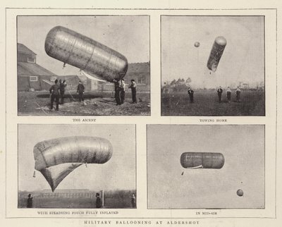 Militär ballongflygning vid Aldershot av English Photographer