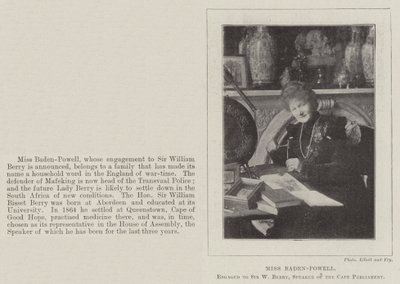 Miss Baden-Powell, förlovad med Sir W Berry, talman för Kapparlamentet av English Photographer
