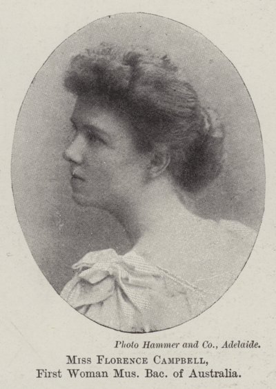 Miss Florence Campbell, First Woman Bachelor of Music of Australia av English Photographer