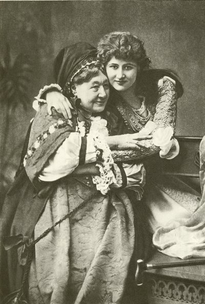 Miss Mary Anderson och Mrs Stirling som Juliet and Nurse (gravyr) av English Photographer