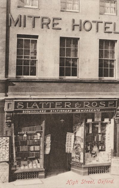 Mitre Hotel och Slatter and Rose, High Street, Oxford (s/v foto) av English Photographer