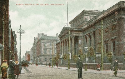 Mosley Street och konstgalleriet, Manchester (färgfoto) av English Photographer