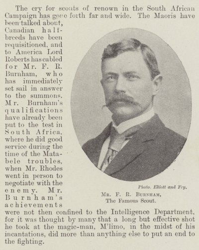 Mr F R Burnham, den berömda scouten av English Photographer