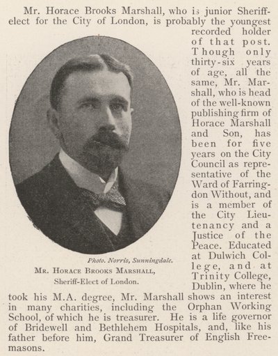 Mr Horace Brooks Marshall, tillträdande sheriff i London av English Photographer