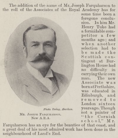 Mr Joseph Farquharson, New ARA av English Photographer