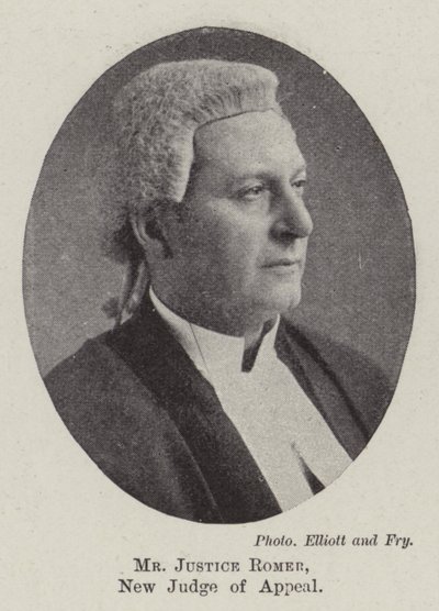 Herr Justice Romer, ny hovrättsdomare av English Photographer