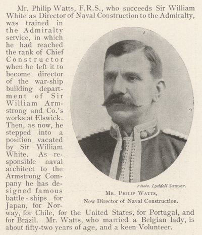 Philip Watts, ny chef för Naval Construction av English Photographer
