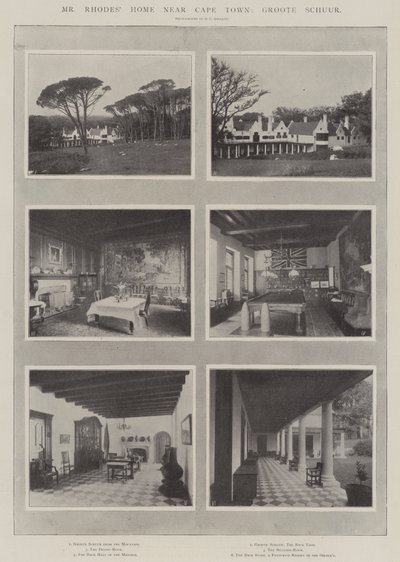 Mr Rhodes Home nära Kapstaden, Groote Schuur av English Photographer