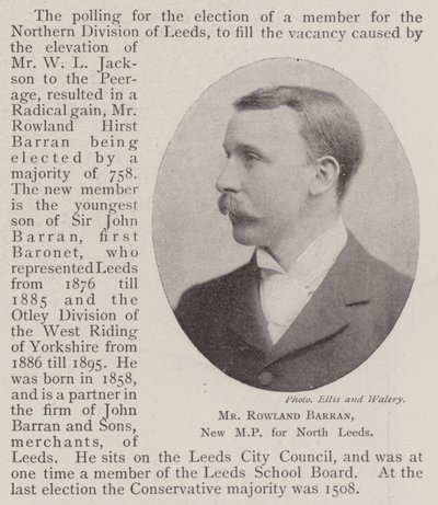 Mr Rowland Barran, ny MP för North Leeds av English Photographer